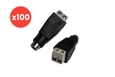 KIT BOLSA 100 CONECTORES JACK DC HEMBRA ATORNILLADO W-FDCP