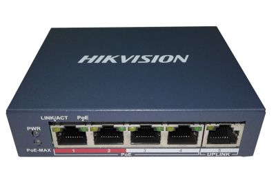 SWITCH POE 4BOCA 58W+1B HASTA 250 METROS DS-3E0105P-E (B)