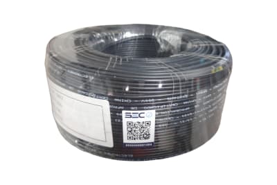 CABLE 2X20 AWG PARALELO DE COLOR NEGRO ROLLO DE 100 METROS C/SELLO SEC