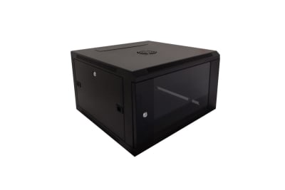 GABINETE TIPO RACK 6U PARA PARED DE COLOR NEGRO 60CM RK06-6L