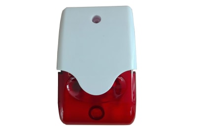 SIRENA MINI BLANCA/ROJA C/BALIZA+BUZZER 103DB  9-15V 300MA EPA-73S1