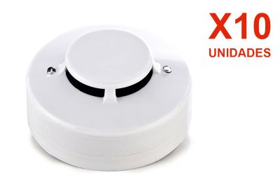 KIT 10 UNIDADES DETECTOR DE HUMO 4 HILOS C/BASE 4 HILOS 12VDC DSW928N