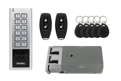 KIT CERRADURA ABS INALAMBRICO 433MHZ C/TECLADO METAL IP66 + 2 CONTROLES + 5 TARJETAS PROXIMIDAD D5