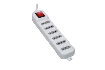 ZAPATILLA 6 ENCHUFES 5 METROS COLOR BLANCO ELG-65K1