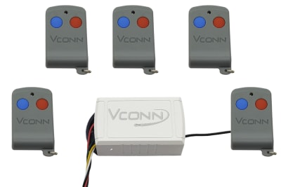 KIT 05 CONTROLES REMOTOS INALAMBRICO 1 CANAL PARA 60 METROS VV198 + 01 RECEPTOR 12/24V 1 CANAL VV-C01091