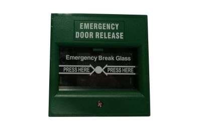 PULSADOR DE SALIDA DE EMERGENCIA DE COLOR VERDE CONTACTO DE SALIDA 1N.O / 1N.C / 1COM CBUTTON10