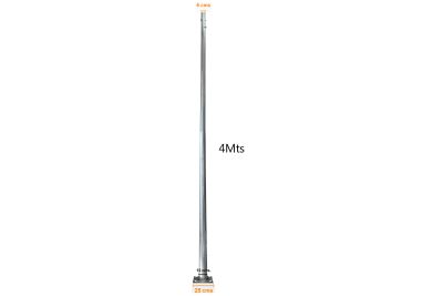 POSTE CÓNICO 4 METROS 3MM BASE 250x250x12MM POSTEC-4M