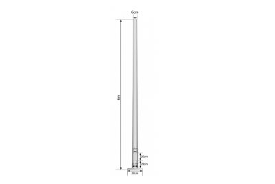 POSTE CÓNICO 6 METROS 3MM BASE 260X260X12MM POSTEC-6M1