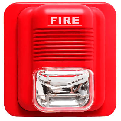 SIRENA DE COLOR ROJA C/LUZ ESTROBO 103DB 3 TONOS DE ALARMA FUEGO/POLICIA/AMBULANCIA 12/24V EPA-183B