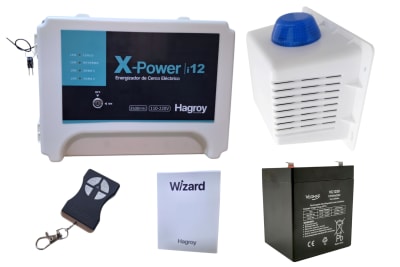KIT ENERGIZADOR 1.0 JOULES HASTA 3.500METROS PARA CERCO ELECTRICO XPOWERI12-220 HAGROY + HG-WIZARD1