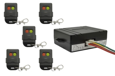 KIT 05 CONTROLES REMOTOS 2 CANALES VV-T2 + 01 RECEPTOR 12/24V 2 CANALES VV-T2031