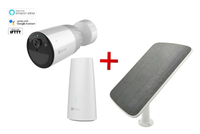 KIT BASE CON CAMARA WIFI 2MP C/BATERIA BC1+W2H + PANEL SOLAR