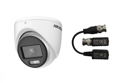 KIT 01 CAMARA DOMO FULL HD 2MP COLORVU LITE + 01 PAR BALUN PASIVO HIKVISION