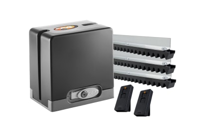 KIT MOTOR CORREDERA 450 KILOS DZHUB AGILITY PLUS + 3 METROS CREMALLERA PLASTICA + 2 CONTROLES REMOTO1