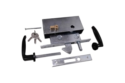 KIT CERRADURA PARA PORTON CORREDERA CON MANILLA