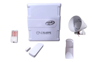 KIT CENTRAL DE ALARMA INALAMBRICA C40 SMART ON + 1 MAGNETICO + 1 INFRARROJO + SIRENA INTERIOR
