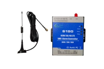 CONTROLADOR DE ALARMA GSM SMS 4G DE 08 ENTRADAS Y 02 SALIDAS DE RELE 0 A 120 MINUTOS S150 L-VC