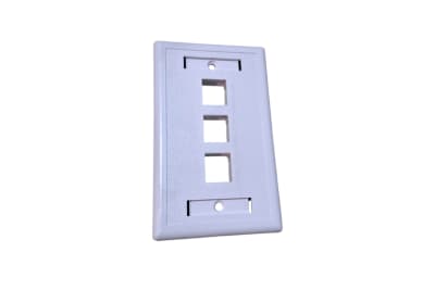 PLACA FRONTAL VERTICAL DE COLOR BLANCO 3 PUERTOS 70X115 VCFP3P1