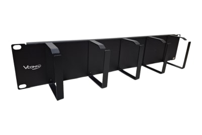 ORDENADOR DE RACK PARA CABLES DE AROS BASE METALICA 2U COLOR NEGRO VCOR2U