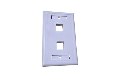 PLACA FRONTAL VERTICAL DE COLOR BLANCO 2 PUERTOS 70X115 VCFP2P1