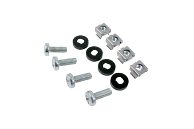 KIT 04 TORNILLOS Y 04 TUERCAS ENJAULADAS PARA LOS RACK 4U / 6U / 9U / 12U / 18U / 42U M6-4KIT