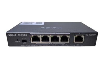 SWITCH GIGABIT DE 5 BOCAS 4 POE 10/100/1000 MBPS ADMINISTRABLE VISIBLE CLOUD RUIJIE RG-ES205GC-P1