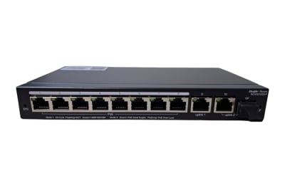 SWITCH GIGABIT DE 10 BOCA 8 POE 10/100/1000MBPS + 2 RJ45 ADMINISTRABLE CLOUD RUIJIE RG-ES210GS-P1