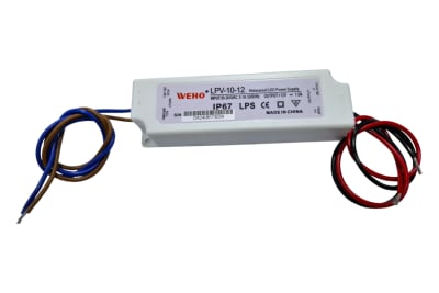 CONTROLADOR LED PLASTICO EXTERIOR IP67 FUENTE DE ALIMENTACION 10WATT 12V 1AMPERES LPV-10-12E