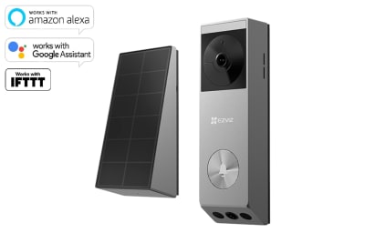VIDEO PORTERO DOBLE LENTE 2.3MM 2K 2048 X 1296 Y FULL HD 1080 2MP CON BATERIA + PANEL SOLAR IP65 CS-EP3X PRO