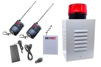 KIT ALARMA COMUNITARIA O PANICO C/SIRENA 20WATTS + BALIZA + 02 CONTROLES PARA 500 METROS1