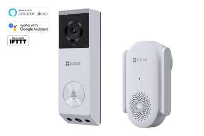 KIT TIMBRE VIDEO INALÁMBRICO DUAL LENTE 3MP + 2MP 1080P + MEMORIA 32GB + BATERIA 5.200MAH CS-EP3X 2K1