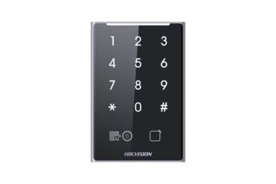 LECTORA + CLAVE + PROXIMIDAD + QR RS-485 / WIEGAND 26/34 12V.IP65 DS-K1109DKB-QR1