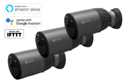 PACK 03 UNIDADES CAMARA IP BULLET 4MP 2K+ WIFI 2.4GHZ C/MEMORIA 32GB C/BATERIA 270 DIAS AI IP66