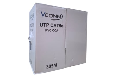 CABLE UTP CATEGORIA 5E UNIFILAR DE 04 PARES CALIBRE 24AWG ALEACION CCA CAJA DE 305 METROS