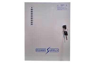 FUENTE DE PODER RSRVA PARA CCTV 12V 20AMPERES 18 CANALES 12VDC C/GABINETE C/LLAVE VV-DC121820B