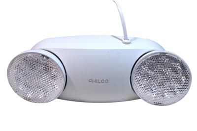 LAMPARA O LUZ DE EMERGENCIA 24 LED 02 FOCOS FIJOS 2.4WATTS FLUJO LUMINOSO 300LM AT60 IP20