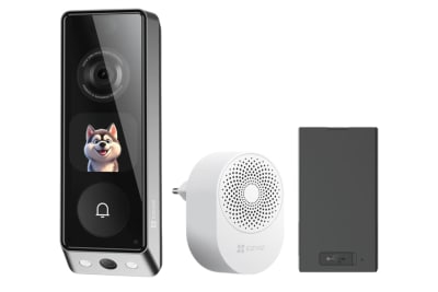 KIT TIMBRE VIDEO PORTERO CON IA DOBLE LENTE 6/2MP WIFI6 2.4GHZ C/02 BATERIA LITIO IP65 CS-EP8 ULTRA