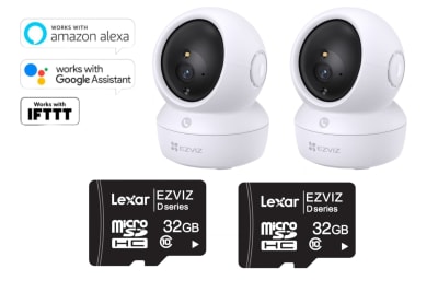 PACK 2 CAMARA IP PAN & TILT FULL HD 2MP INTERIOR C/AUDIO H6C-PRO-R105-1L2WF + 02 MEMORIA 32GB