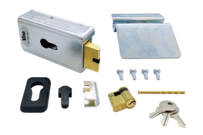 KIT CHAPA ELECTRICA 12V VERTICAL INTERIOR / EXTERIOR V06 + CILINDRO C/LLAVES