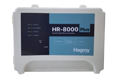 ENERGIZADOR 1.2 JOULES 02 ZONAS / PGM / HASTA 10.000 METROS CERCO ELECTRICO HR-8000 PLUS