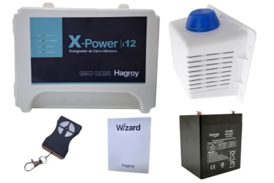 KIT ENERGIZADOR 1.0 JOULES HASTA 3.500METROS PARA CERCO ELECTRICO XPOWERI12-220 HAGROY + HG-WIZARD