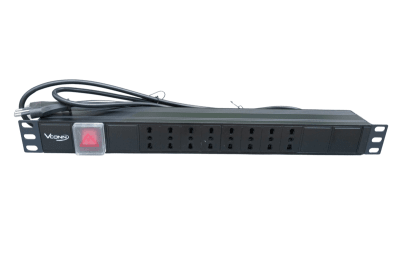 PDU 8 SALIDAS DE ENCHUFES AC MULTINORMA RACKEABLE CANALES C/INTERRUPTOR VC8EN