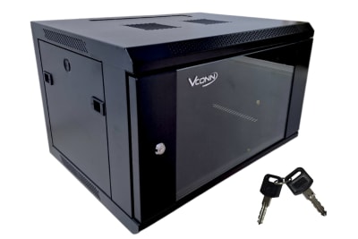 GABINETE TIPO RACK 9U PARA DVR 60CM PARA PARED COLOR NEGRO C/CERRADURA FRONTAL Y LATERAL VCRAK09-6L1