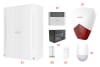 KIT CENTRAL AX HYBRIDA PRO DS-PHA64-LP + TECLADO + PIR + MAGNETICO + SIRENA + CONTROL REMOTO 2