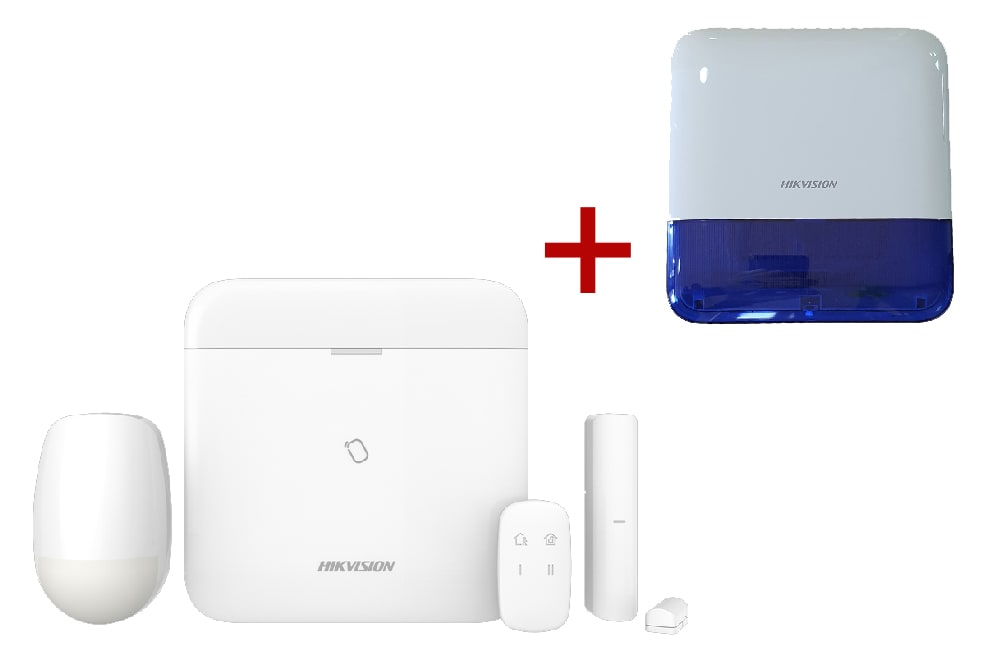 KIT ALARMA DE ROBO INALAMBRICA 48 ZONAS AXPRO 3G/4G DS-PWA48-KIT-WB(LA) + SIRENA 1