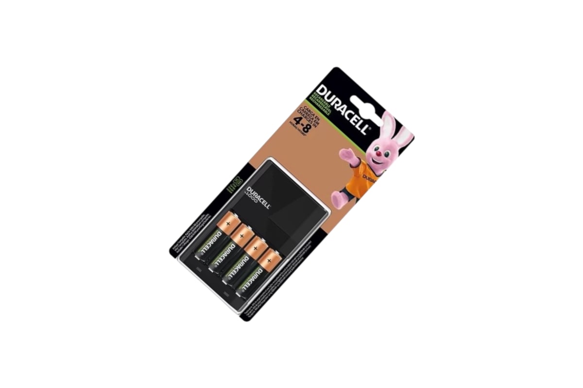 CARGADOR DE PILAS RECARGABLE AA/AAA + INCLUYE 4 PILAS AA DURACELL2