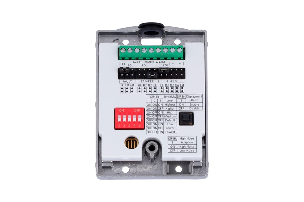 DETECTOR O SENSOR DE IMPACTO INTERIOR DE 05 METROS AJUSTABLE 8 NIVELES 9-16VDC IK10 DS-PDSKM-VG34