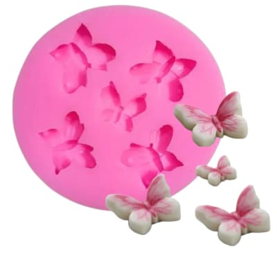 Molde Silicona para Fondant Mariposa 5 div.