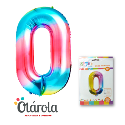 Globo Foil Multicolor Numero 0