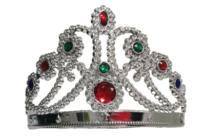 Corona Reina Plastica Plateada